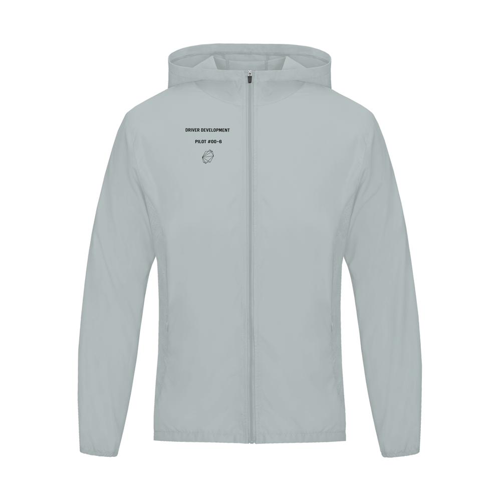 Trackside Windbreaker Jacket — Light Gray — Front