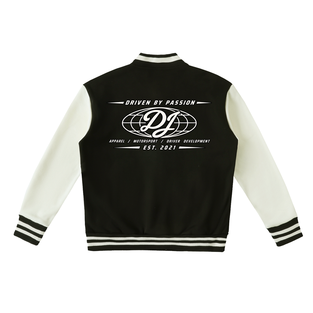 Loverboy Varsity Jacket — Black with White — Back