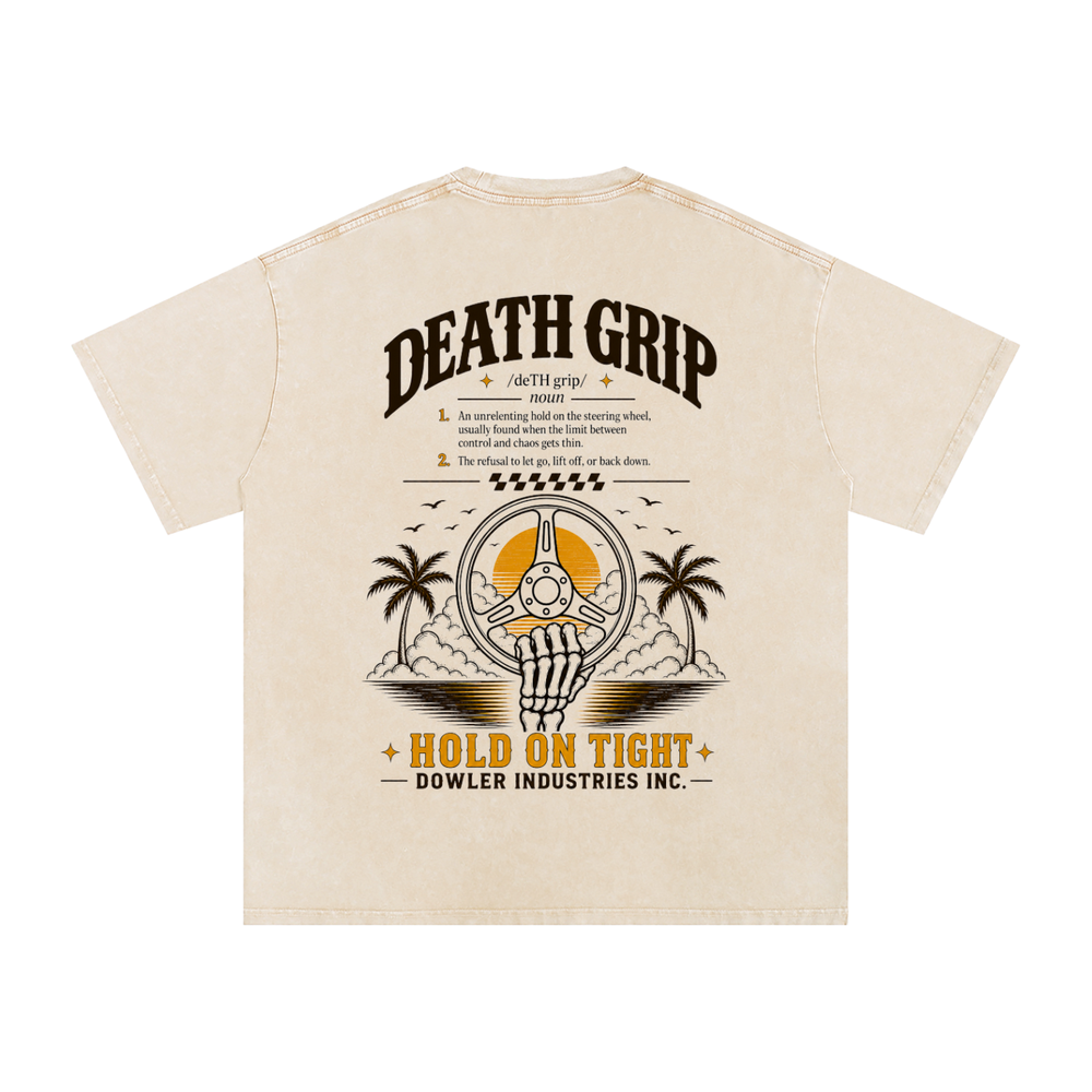 Death Grip Tee — Apricot — Back