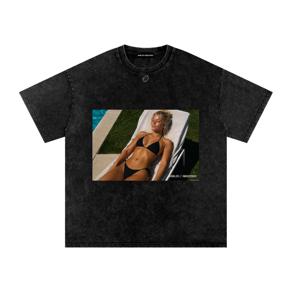 Poolside club Tee — Black — Front