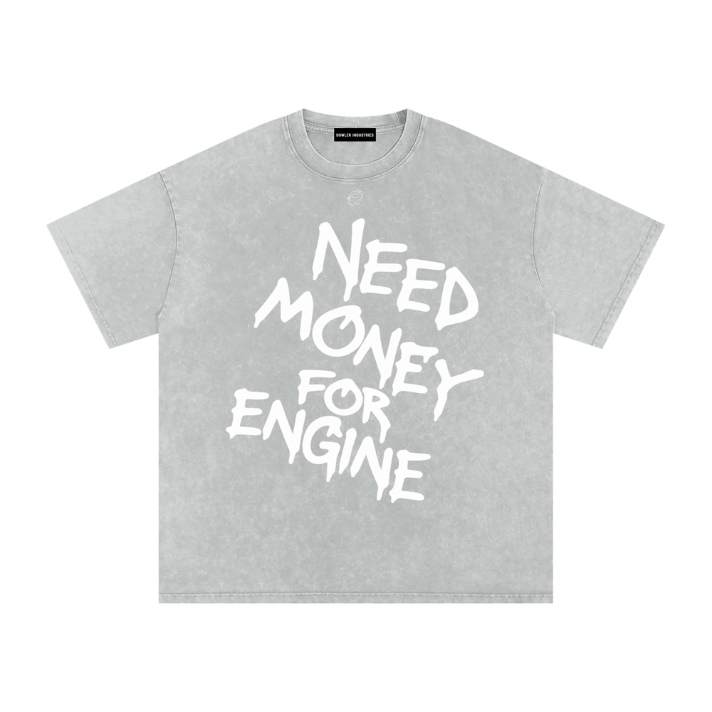 Need Money for Engine Tee — Light Gray — Front