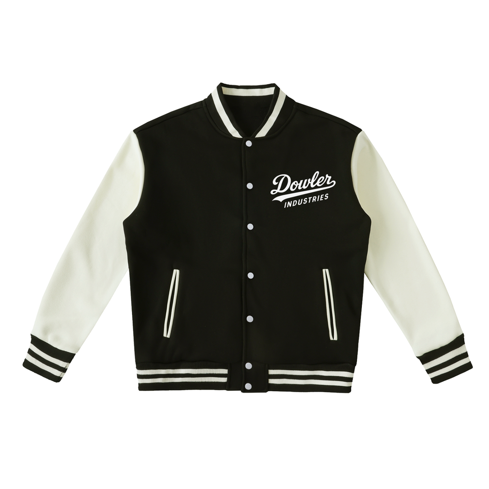 Loverboy Varsity Jacket — Black with White — Front
