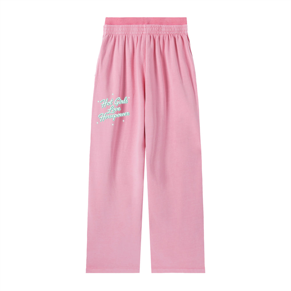 Pretty Girl Sports Car Club Washed Waist Pants — Rose Pink — Back