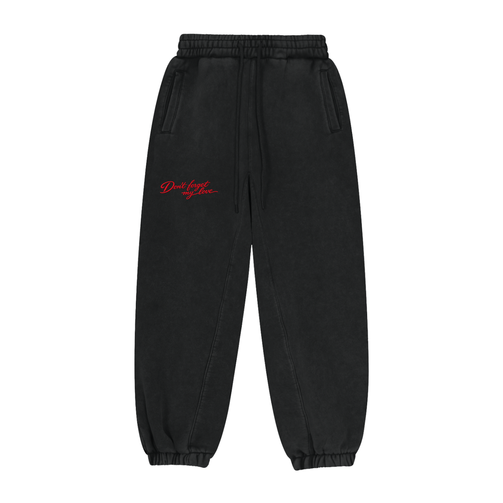 Don't Forget My Love Sweatpants — Black — Front