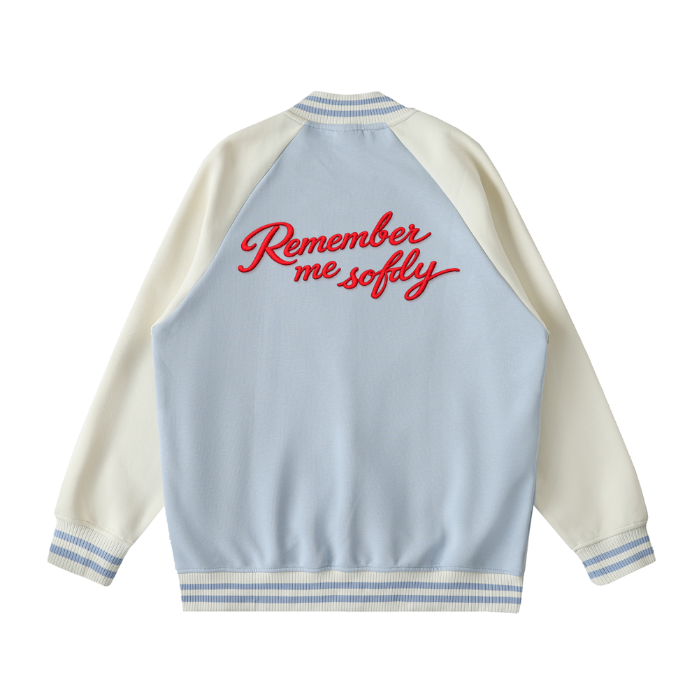 Lovergirl Varsity Jacket — Robbins Egg Blue — Back