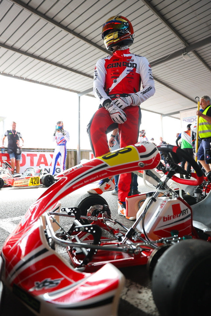 Griffin Dowler getting ready to go on track at the 2024 Rotax MAX Challenge Grand Finals in Italy.